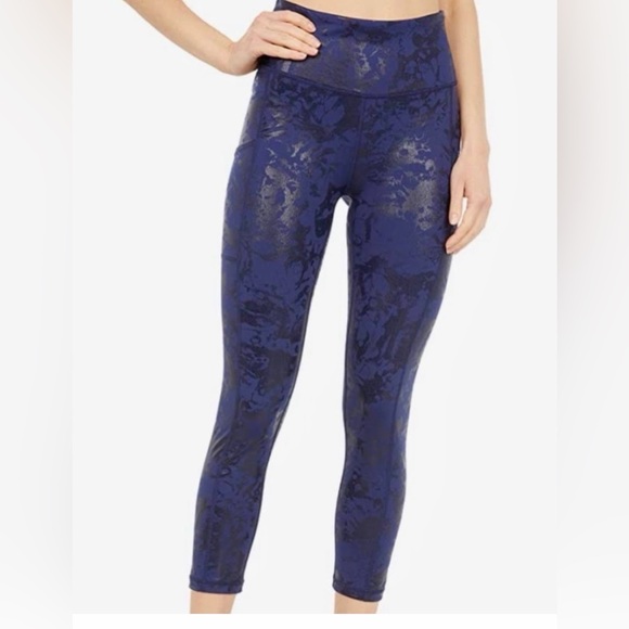 Lilly Pulitzer NWT Weekender Leggings True Navy Foil Size M - Picture 4 of 9